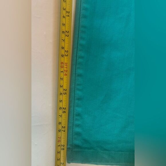 Trina Turk Suki Slim Turquoise Jeans Size 10 Ankle Flattering - Picture 10 of 12